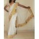 Kerala Saree with golden embroidery